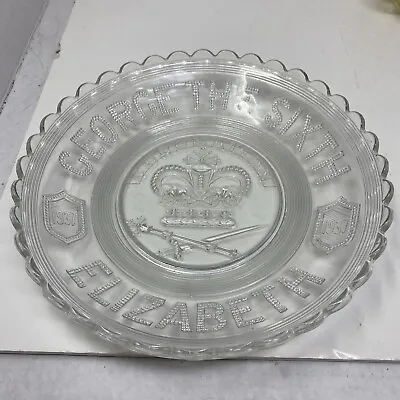 Buy King George VI Coronation Glass Plate May 12, 1937 Royalty England W/ Elizabeth • 15.16£