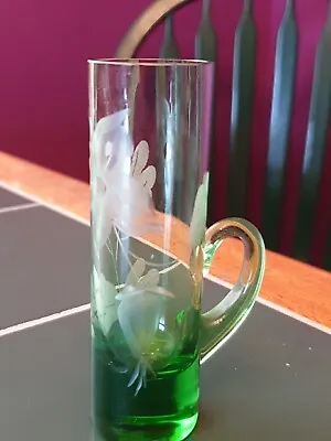 Buy Bohemian Glass ??  Green Handled Glass • 3.50£