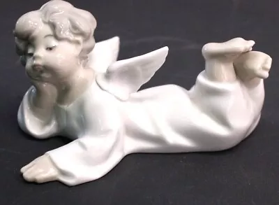 Buy Vtg LLADRO Spanish Porcelain Child Angel Laying Down Figure -H67 • 6.99£