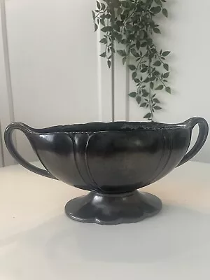 Buy Vintage Beswick Pottery Black Mantle Vase Art Deco Planter Pewter Flower Frog • 34£