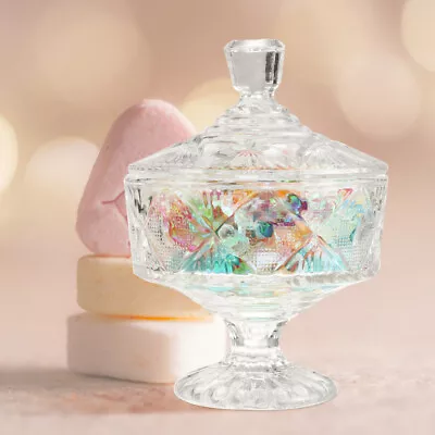 Buy Crystal Glass Candy Canister With Embossed Design For Home Or Office • 22.39£