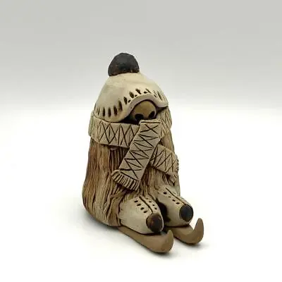 Buy Vintage Gairloch Scottish Studio Pottery Stoneware Skier Figurine 3.5” Spaghetti • 14.99£