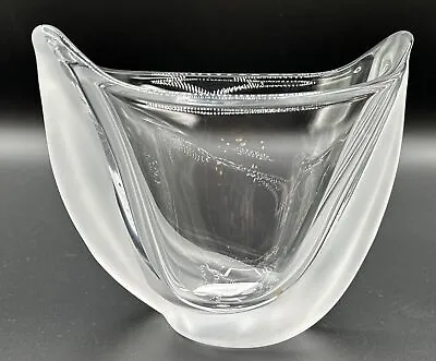 Buy Vintage Retired BACCARAT Crystal Frosted Swirl Oval  Vase 7.5  Made In France • 123.29£
