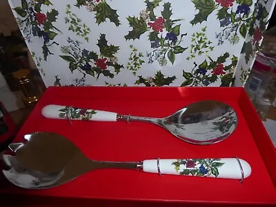 Buy Brand New Portmeirion Holly And Ivy Salad Servers • 12£