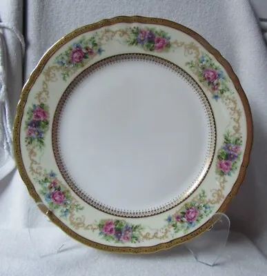 Buy Antique Ahrenfeldt Limoges France Hand Painted Roses Gold Encrusted Plate 10.5   • 18.94£