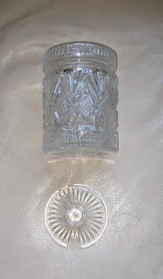 Buy Ornate Vintage Clear Cut Glass Lidded Jar Pot Gift • 6£
