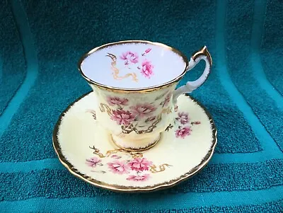 Buy Paragon By Appointment Fine Bone China Tea Cup & Saucer Pink Yellow White Gold  • 45.54£