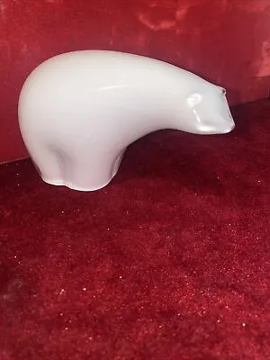 Buy Wedgewood 3.5” Tall White Glass Polar Bear Sculpture Paperweight Maker’s Mark • 18.49£