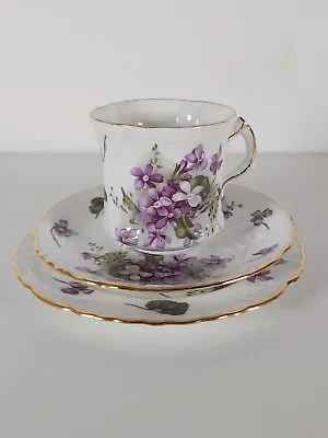 Buy Hammersley Victorian Violets Pattern Tea Trio - Tea Cup, Saucer And Plate • 32£