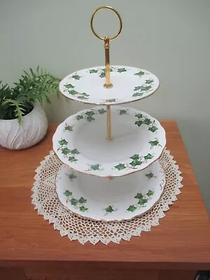 Buy Lovely Colclough China  Plated 3 Tier Cake Stand Ivy Leaf Design • 25£