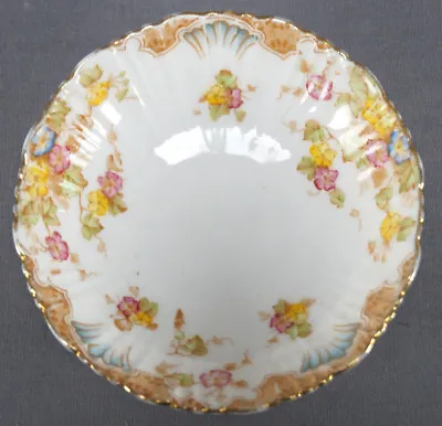Buy Pair Of Adderley Hand Colored Flowers & Shells Gorea Dessert Bowls C.1886 - 1906 • 18.97£