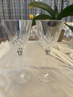 Buy Vintage Crystal Romeo Cut Wine Glass By Thomas Webb 8 1/4  21cm Tall Set Of 2 • 12.99£