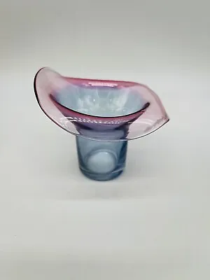 Buy Vintage Hand Blown Glass Mini Hat Vase Toothpick Holder Pink Blue  • 22.84£