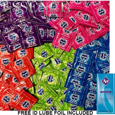Buy Skins Condoms Natural, Ultra Thin, Dots & Ribs, Mint, Extra Large - FREE LUBE • 1.49£