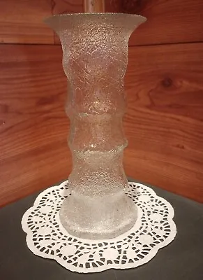 Buy Vintage Clear Mcm Crackle Glass Vase • 12.30£
