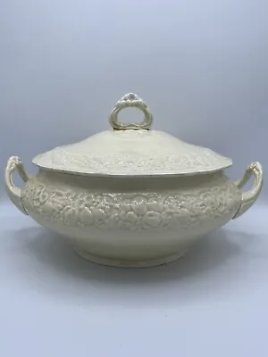 Buy Vintage Crown Ducal Florentine England Soup Tureen Serving Bowl With Lid White • 51.78£