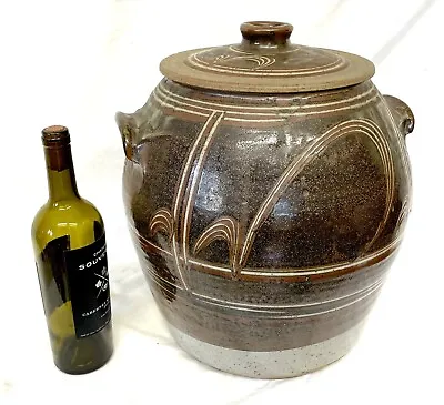 Buy LARGE David Frith Brookhouse Studio Pottery Glazed Pot / Jar With Lid / Vase • 245£