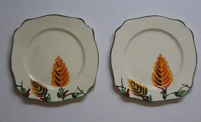 Buy AJ Wilkson Royal Staffordshire Honeyglaze Hand Painted Plates (2) 14 X 14cm • 31.62£