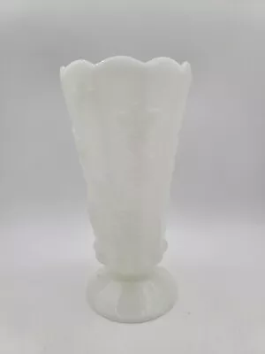 Buy Vintage Westmorland Milk Glass Paneled Grape 9” Tall Scalloped Rim Vase • 17.28£