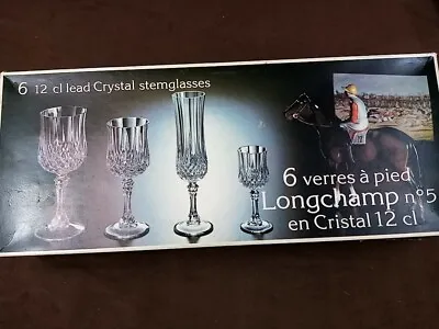 Buy Cristal D'Arques 6 Glasses Lead Crystal Original Box Wine Glasses Cut Glass • 10£