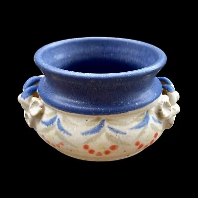 Buy Vintage Tullylish Irish Studio Art Pottery Handmade Bowl Pot Signed Blue Orange • 21.81£