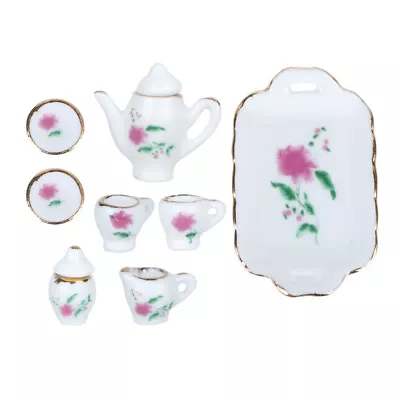 Buy 8 PCS/Set Porcelain Ceramic Tea Set Children's Tin Tea Set Floral Tea Set • 10.18£