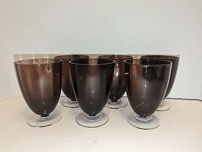 Buy Vintage Amethyst Clear Pedestal 16 Oz. Iced Tea Glasses Set Of Six • 33.14£