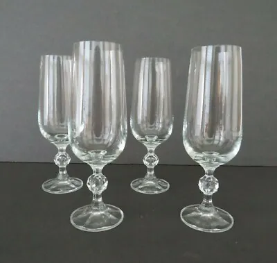 Buy Vintage Set Of 4 ~ Crystal Champagne Flutes ~ Pineapple Ball Stem ~ 6 3/4  Tall • 19.18£
