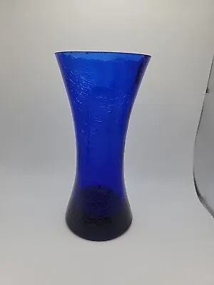 Buy Cobalt Blue Crackle Vase 7 Inches Tall • 17.26£