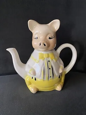 Buy Pristine Vintage Tony Wood Studio Yellow Piggy Teapot Never Been Used Adorable • 8.50£