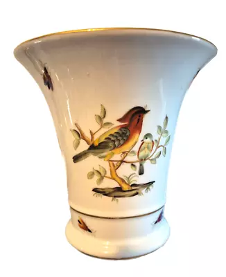 Buy Trumpet Vase ~ Rothschild Birds Style Pattern~ Hand Decorated V Good Condition • 29£