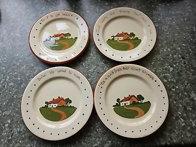 Buy Vintage Dartmouth Pottery Devon Motto Ware 4 X 6.25” Side Plates. • 9.99£