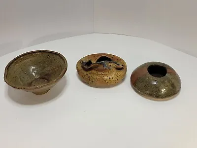 Buy Lot Of 3 Sm. Pcs. Of Unique Pottery/Stoneware Handmade Local Artist • 19.21£