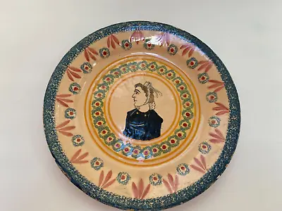 Buy QUIMPER HENRIOT French Pottery Round Plate With French Lady In Bonnet • 35£