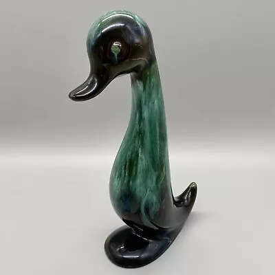 Buy Vintage Blue Mountain Pottery Black Green Drip Glaze 11.25  Duck Figurine • 18.49£