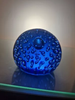 Buy Rare Whitefriars Sky Blue Bubble Controlled Paperweight Pattern #9308 • 95£