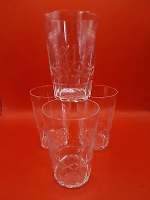 Buy Antique Vintage Art Deco Star Etched & Cut Tumbler Drinking Glasses Set Of 4  • 30£
