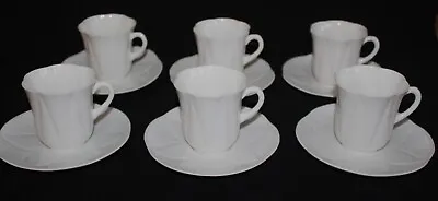 Buy Six Shelley China Dainty White Cups & Saucers • 15£