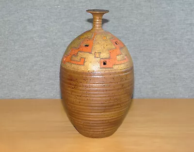 Buy Quality Red Clay Hand Thrown Pierced & Incised Studio Pottery Vase, Unknown Mark • 24.99£