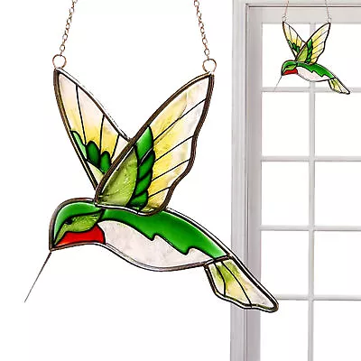 Buy Stained Glass Hummingbird Hanging Ornament Window Suncatcher Home Wall Decor- • 6.14£
