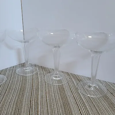 Buy Art Deco Crystal Champagne Hollow Stem Glasses Set Of 5 1930's  • 44.87£