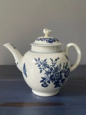 Buy Antique 18th Century Georgian Dr Wall Worcester 1st Period Crescent Mark Tea Pot • 40£