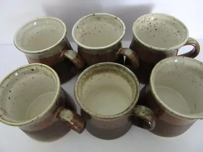 Buy Six Iden Pottery Rye Sussex Stoneware Tea Coffee Mugs - Brown Speckled • 19.99£