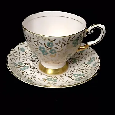 Buy Vintage Tuscan Tea Cup And Saucer Fine English Bone China Pink Gold Turquoise • 42.63£