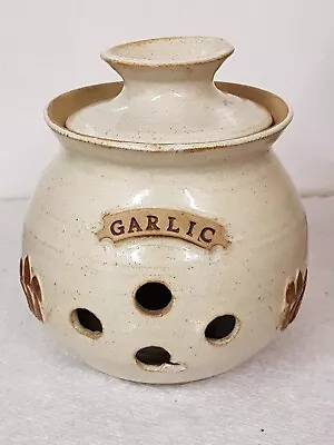 Buy Vintage Studio Pottery Stoneware Garlic Storage Jar Mushroom Pottery Sutton Hull • 16£