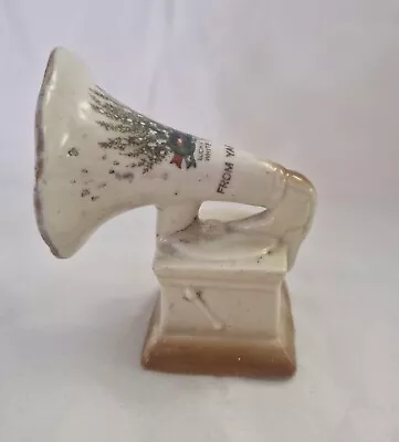 Buy Vintage Bone China Yarmouth Miniature Gramophone Ornament White Lucky • 9.99£