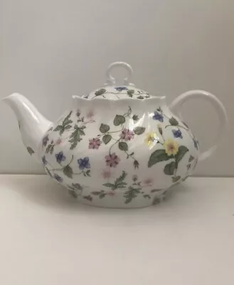 Buy Rosina-Queen’s Fine Bone China Country Meadow Pattern Tea Pot Made In England • 182.22£