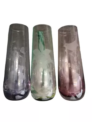 Buy Set Of 3 Caithness Etched Vases 9  • 4.99£