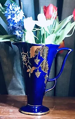 Buy Vintage Arthur Wood Cobalt Blue And Gilt  Gold Vase Jug FPP VGC Pimms Water Wine • 13£
