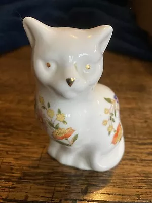 Buy Aynsley Mini Cat Ornament Fine Bone China With Gold Painted & Floral Detail Vgc • 7.99£